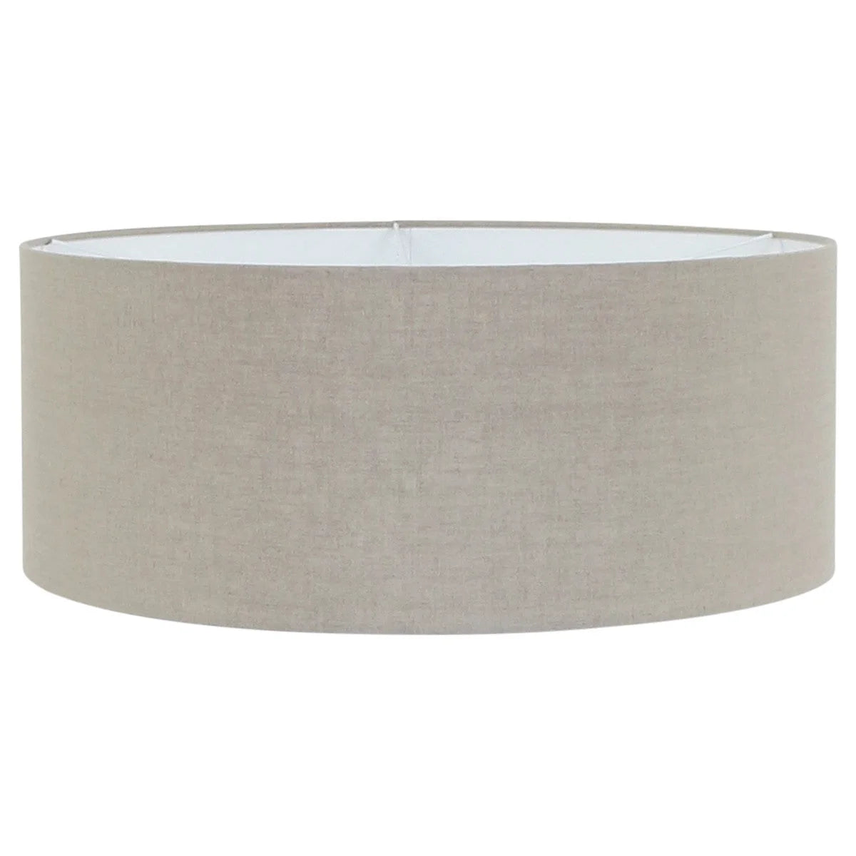 Abat-jour cylindrique en lin beige grisé pour lampe E27, diamètre 50 cm