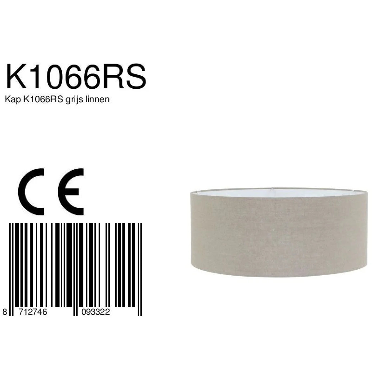 Abat-jour cylindrique en lin beige grisé pour lampes E27, diamètre 50 cm