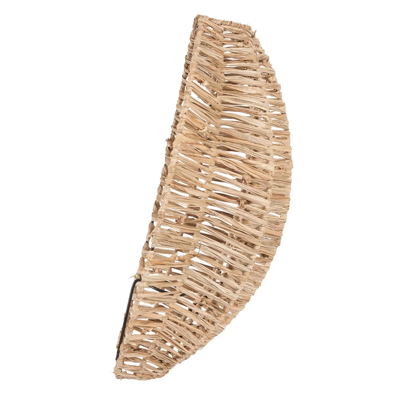 Panier en osier moitié-lune pour Applique murale en raphia plié 40 cm naturelle