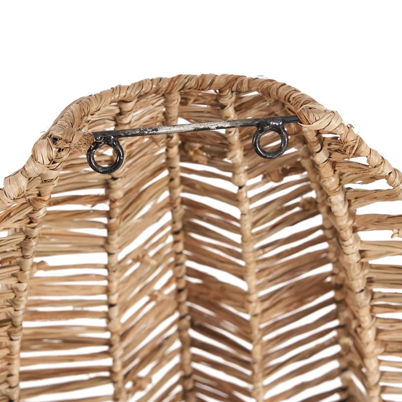 Murale en Raphia plié naturelle de 40 cm, décoration murale tissée en paille