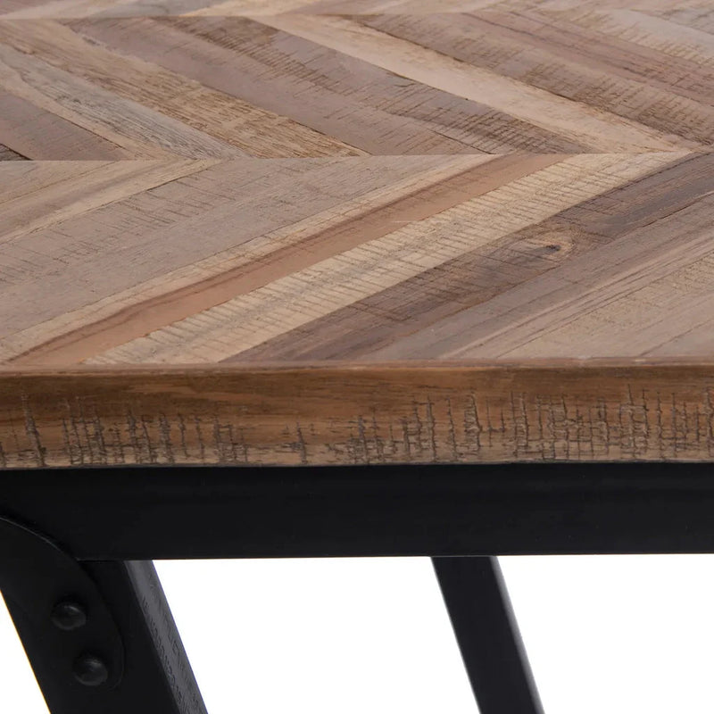 Tableau en bois à chevrons avec cadre métallique pour Le banc à chevrons Naturel 110