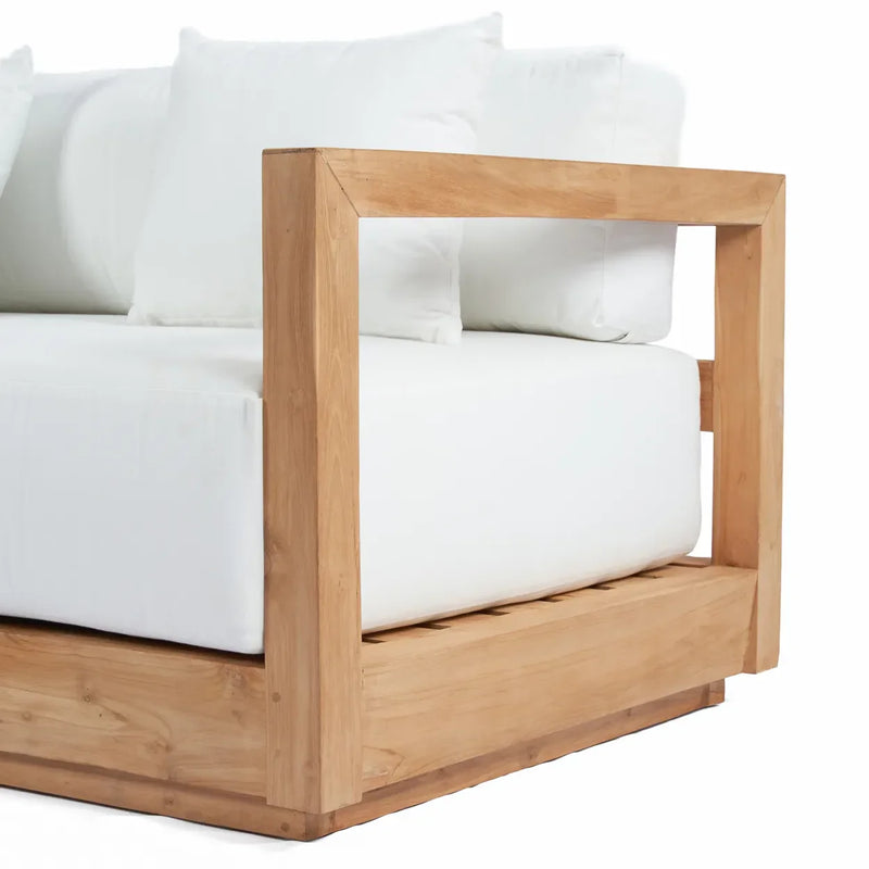 Canapé 2 places en teck recyclé pour extérieur naturel