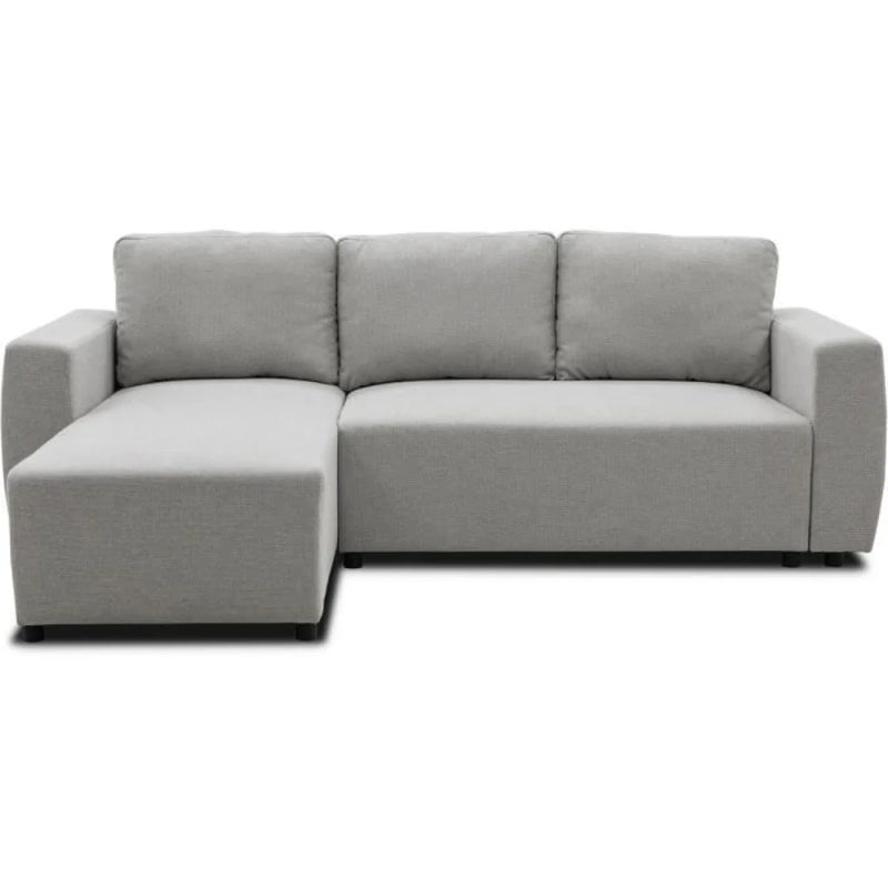 Canapé d’angle réversible tissu gris clair avec méridienne gauche – 224x155 cm