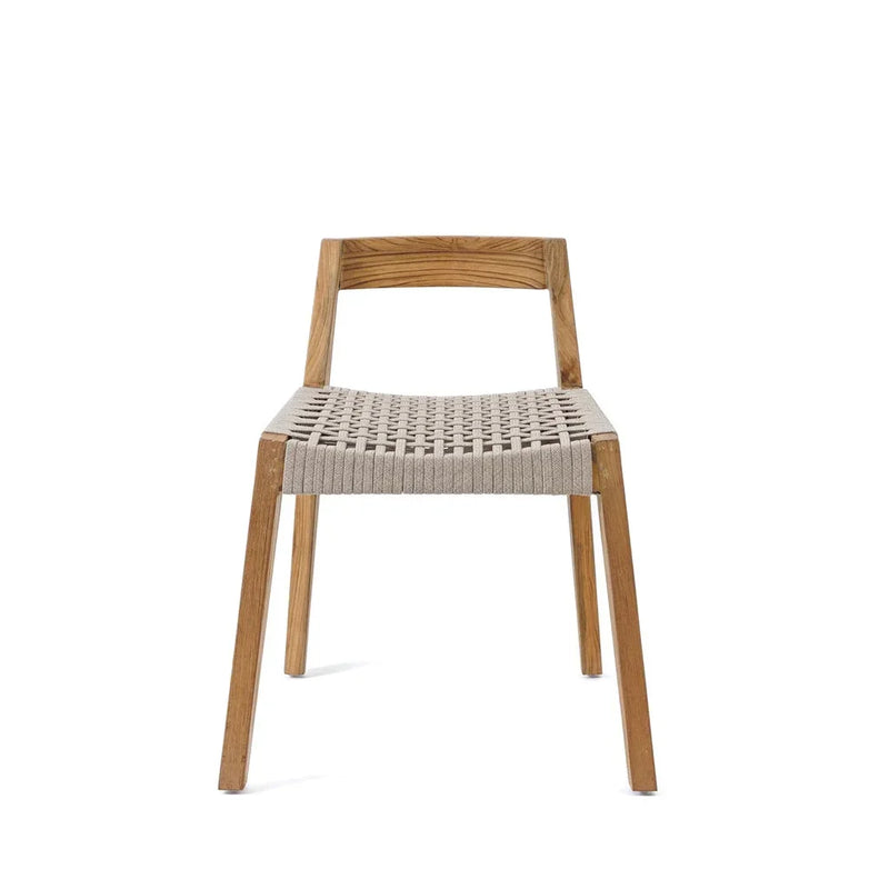Chaise de salle à manger en bois recyclé avec siège tissé
