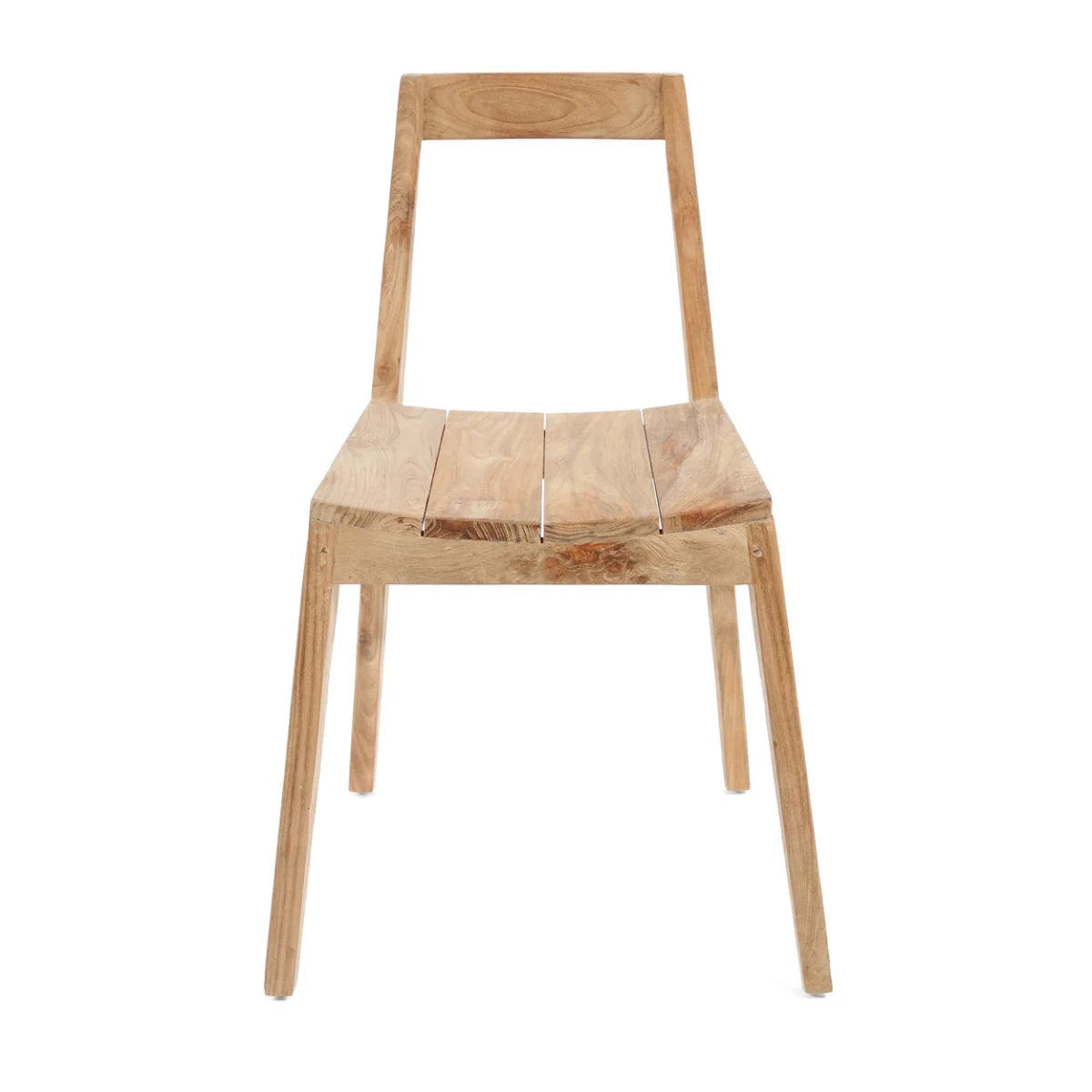 Chaise de salle à manger en teck recyclé naturel pour intérieur et extérieur