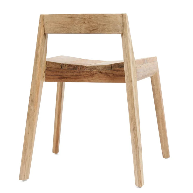 Chaise en bois avec dossier pour La chaise de salle à manger Ydra Naturelle Extérieure