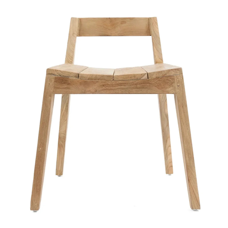 Chaise en bois avec siège à lattes pour La chaise de salle à manger Ydra Naturelle Extérieure
