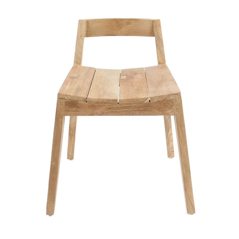 Chaise en bois avec assise à lattes pour La chaise de salle à manger Ydra Naturelle Extérieure