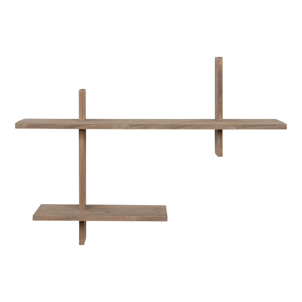 Étagère murale en bois de pin naturel 60x15x44 cm pour décoration intérieure