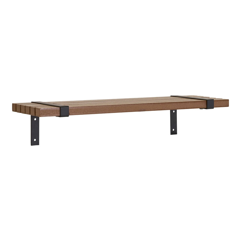 Étagère murale en frêne et métal noir 50x15 cm