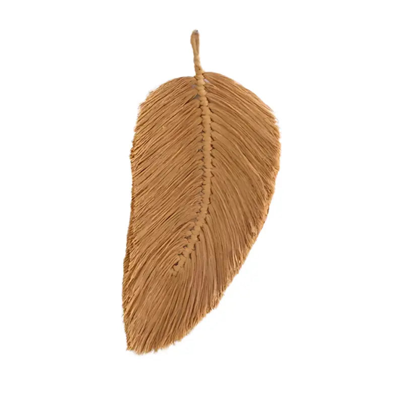 Feuille murale en macramé fond blanc