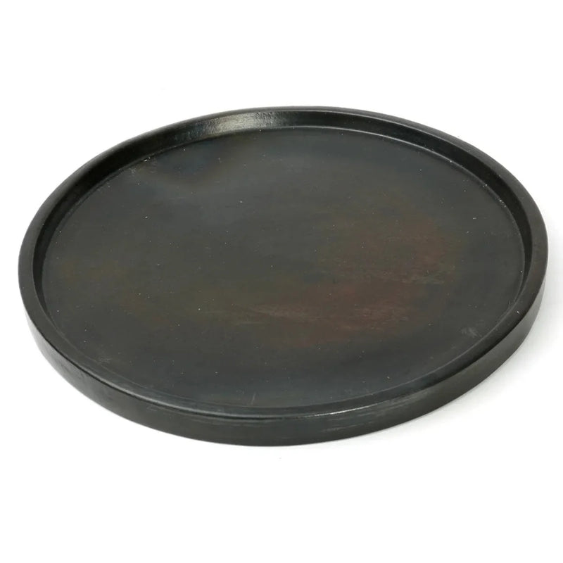 Grande assiette en terre cuite noire brûlée 30 cm