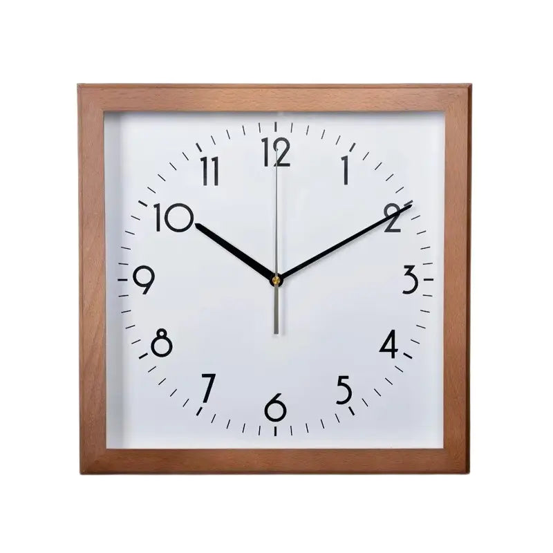Horloge murale carrée en bois
