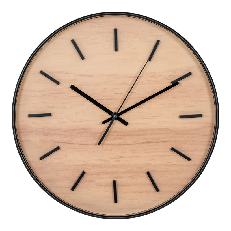 Horloge murale effet bois Ø35 cm