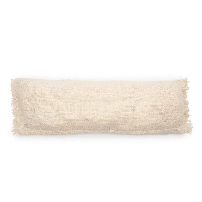 Housse de coussin Oh My Gee crème 35x100 avec franges, rectangle et couleur écrue