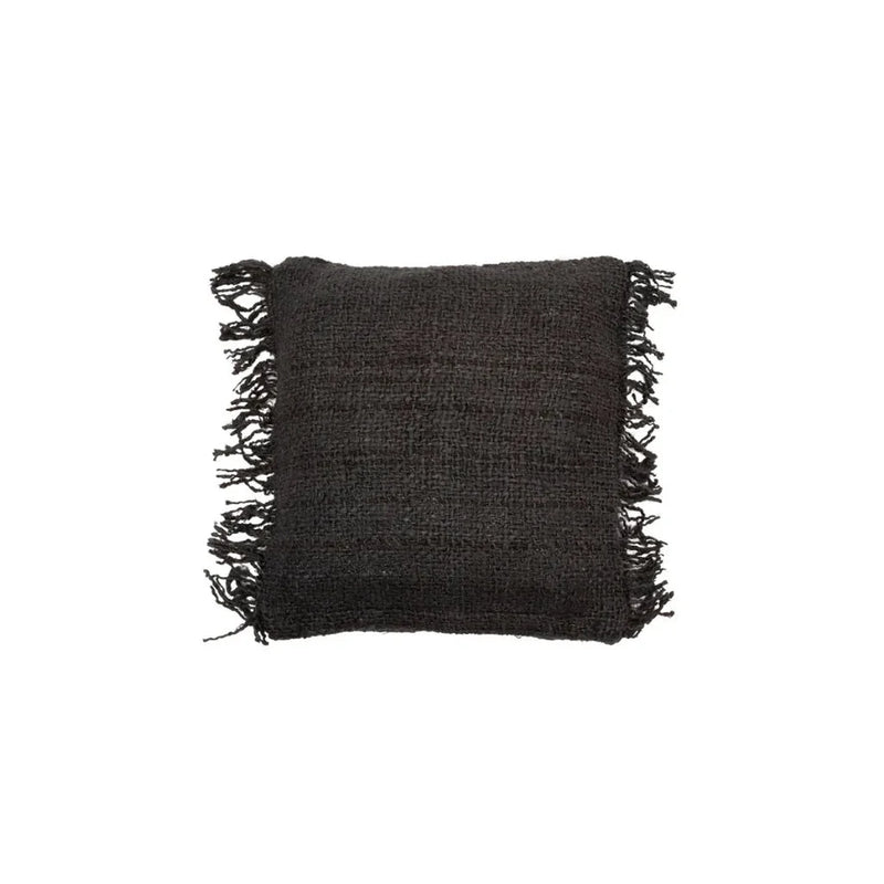 Coussin noir tissé avec frange de la housse de coussin Oh My Gee - 40x40_40
