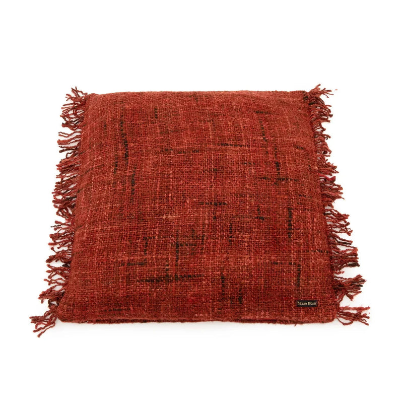 Housse de coussin rouge cerise en coton - 60x60 cm