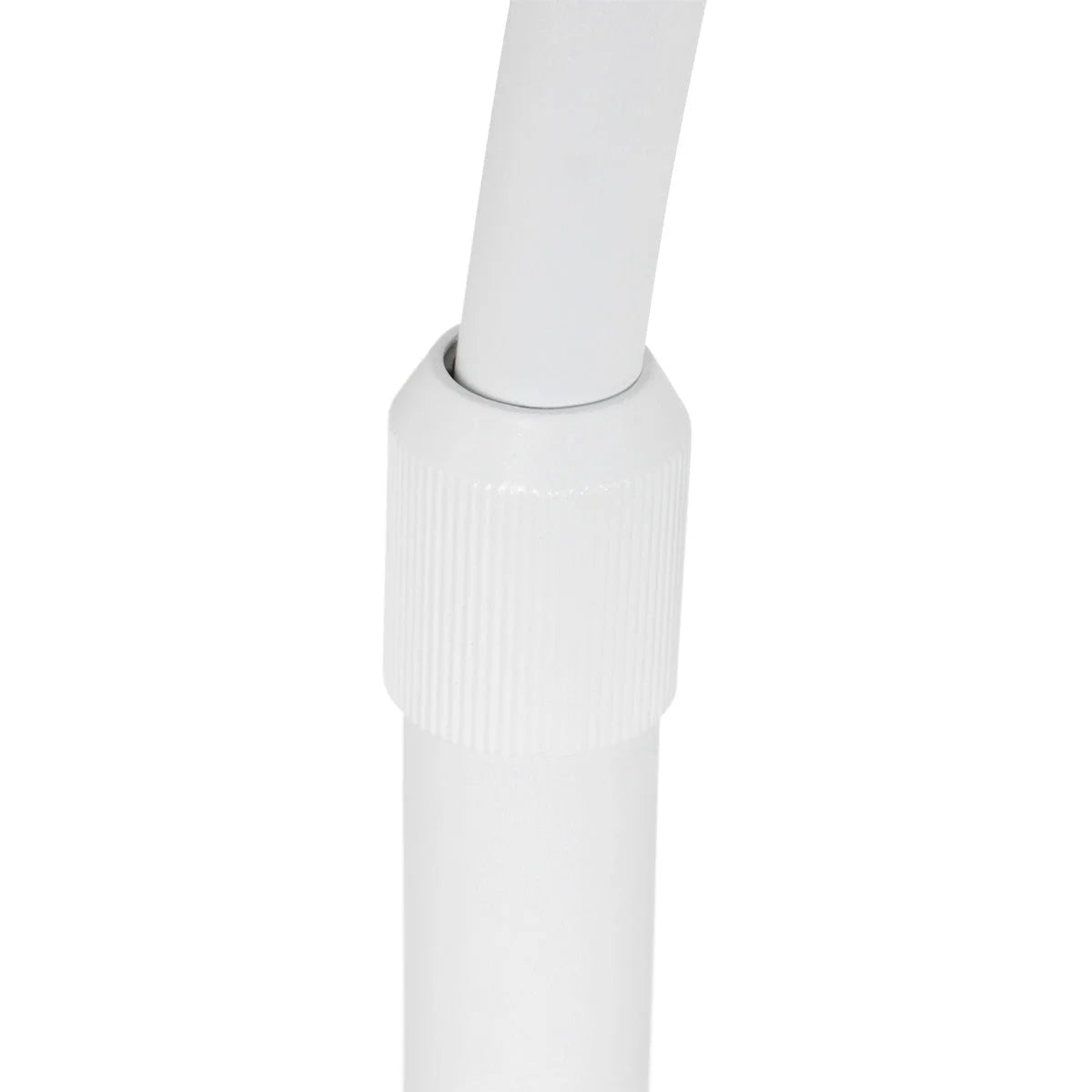 Connecteur en plastique blanc ajustable pour lampadaire arc métal blanc avec abat-jour opalin