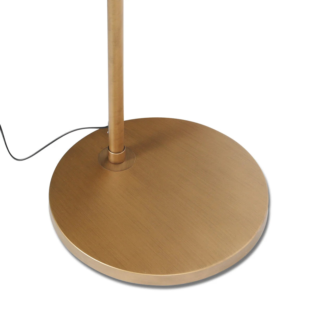 Base de lampadaire en métal doré avec poteau et câble électrique, diamètre 60 cm