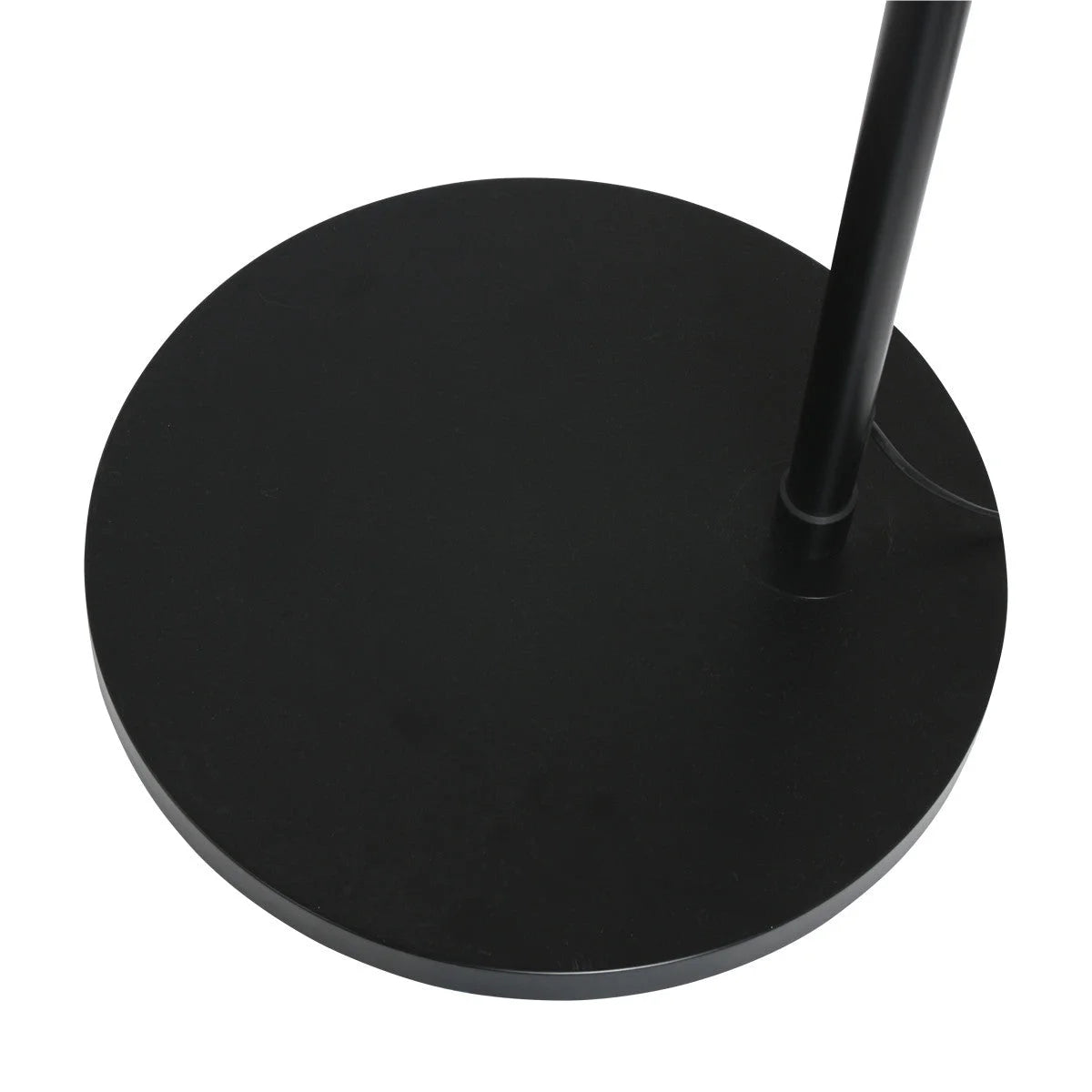Base de lampe ronde en métal noir pour Lampadaire arc en métal noir abat-jour blanc tambour H240 cm