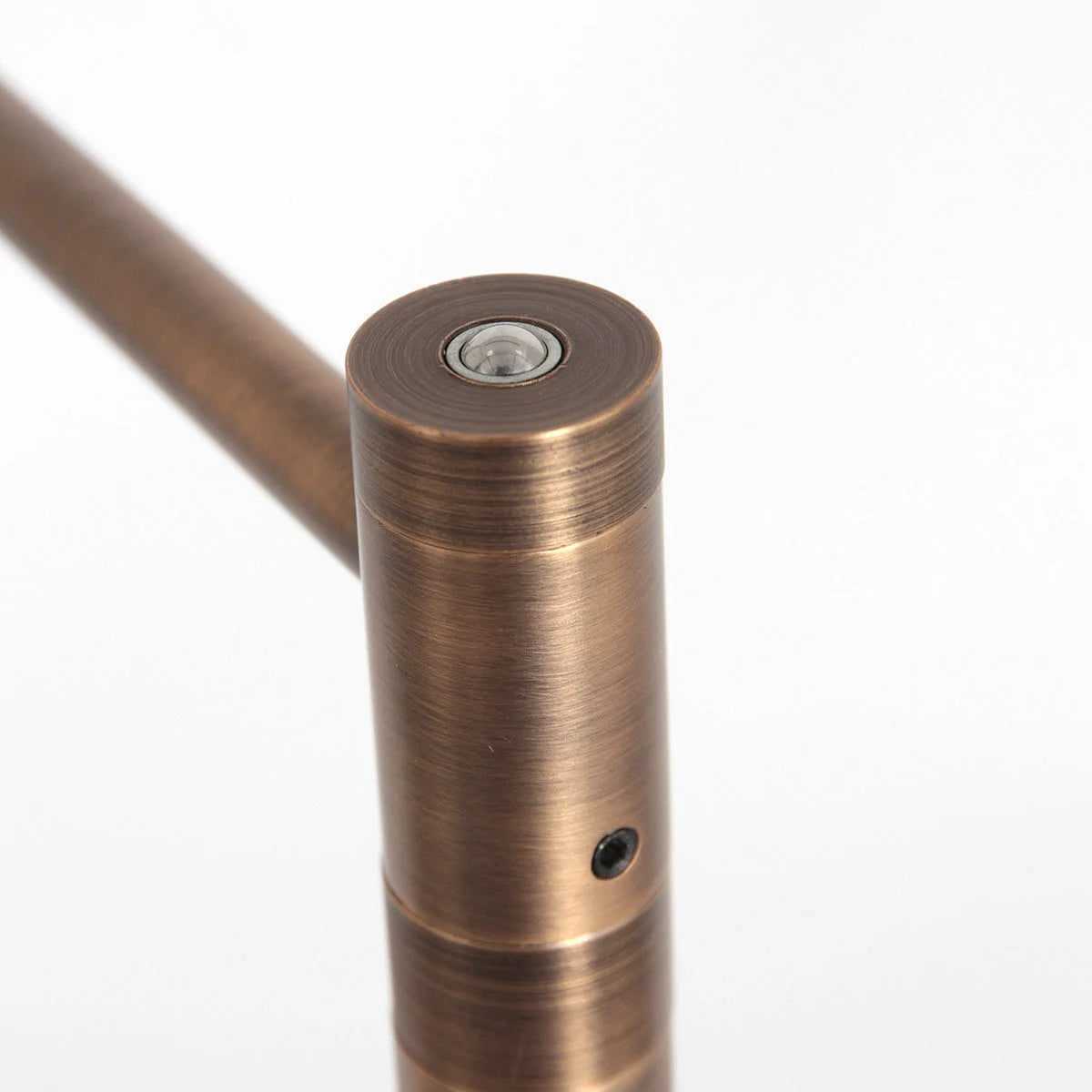 Support en métal bronze brossé avec joint pivotant pour lampadaire liseuse