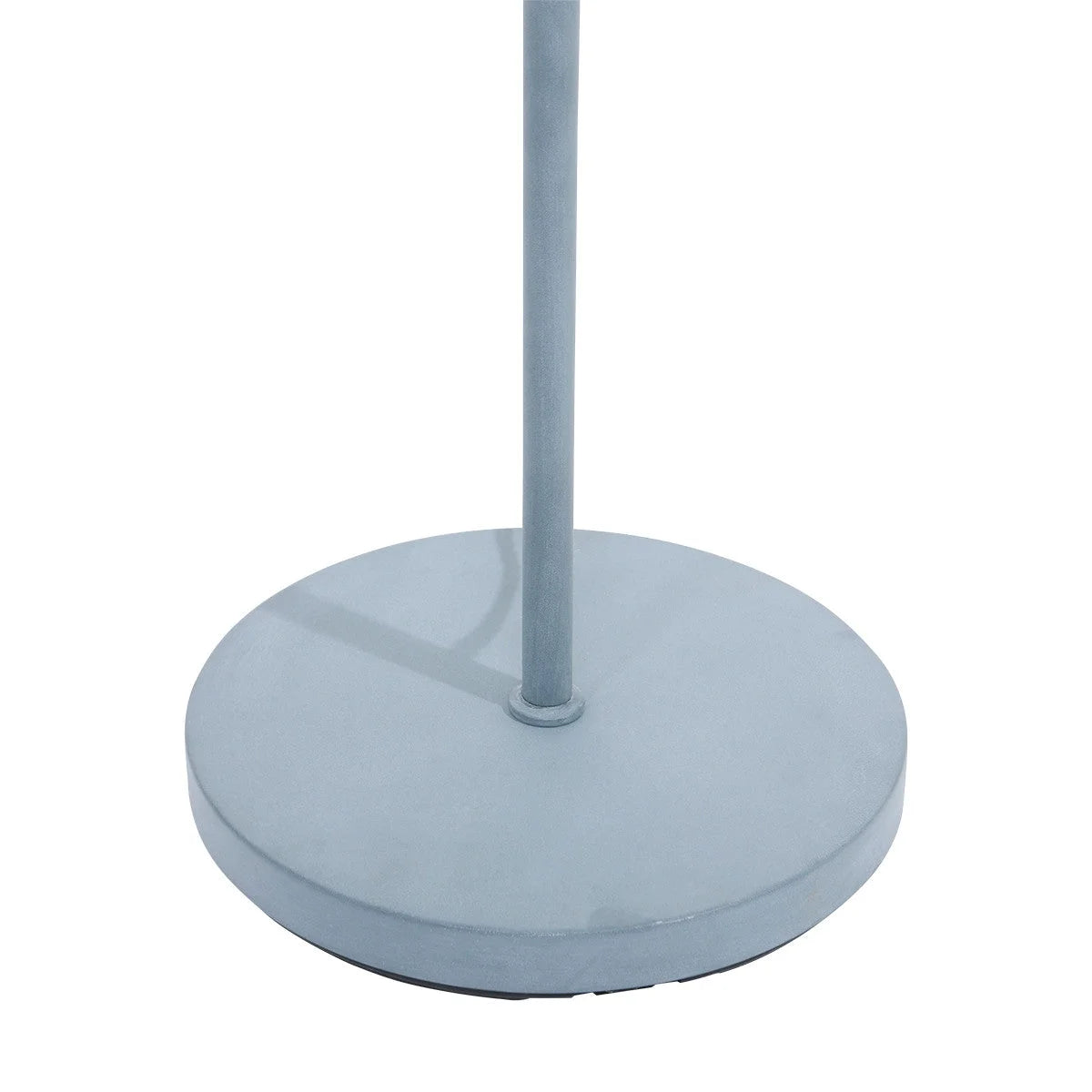 Support en métal bleu clair pour lampadaire avec bras articulé et abat-jour conique