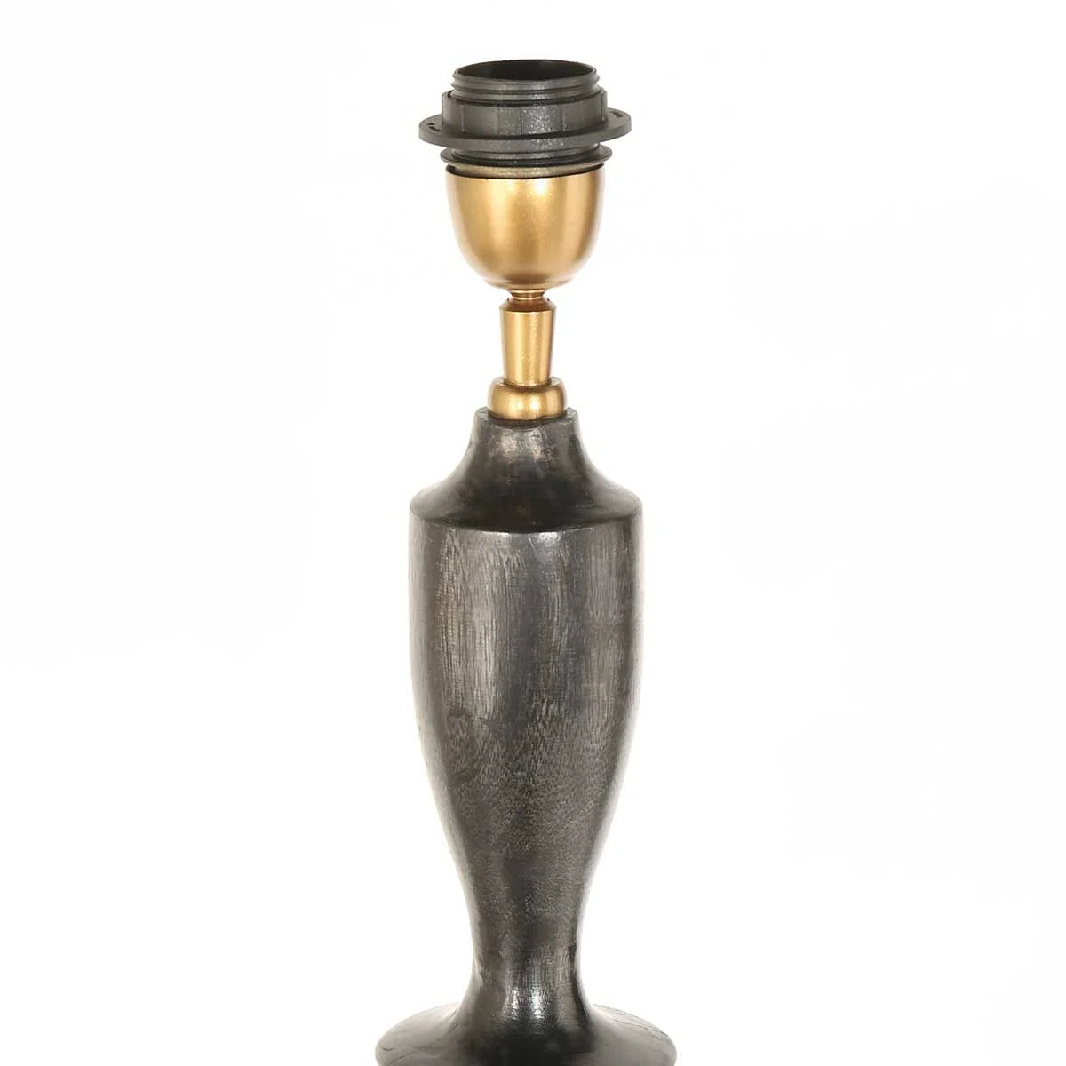 Base de lampe de table en métal noir vieilli et laiton pour Lampadaire en métal noir vieilli abat-jour treillis ajouré H143 cm