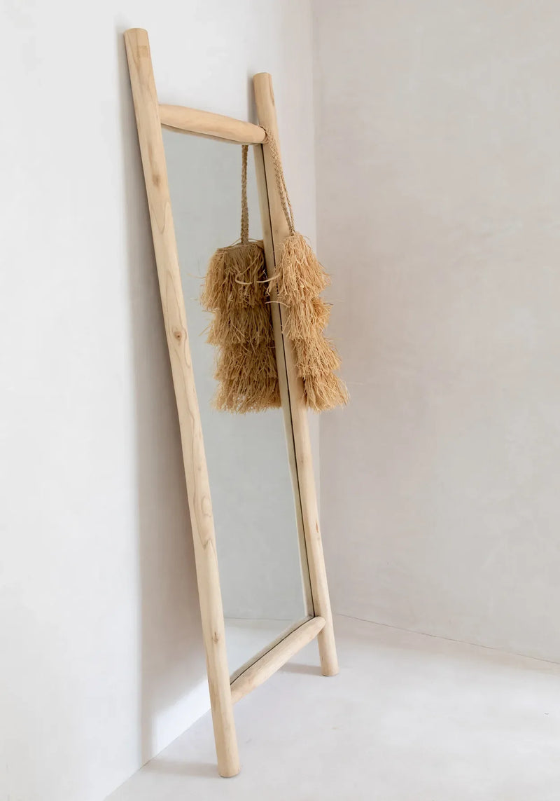 Miroir sur pied en teck naturel 170 cm pour chambre