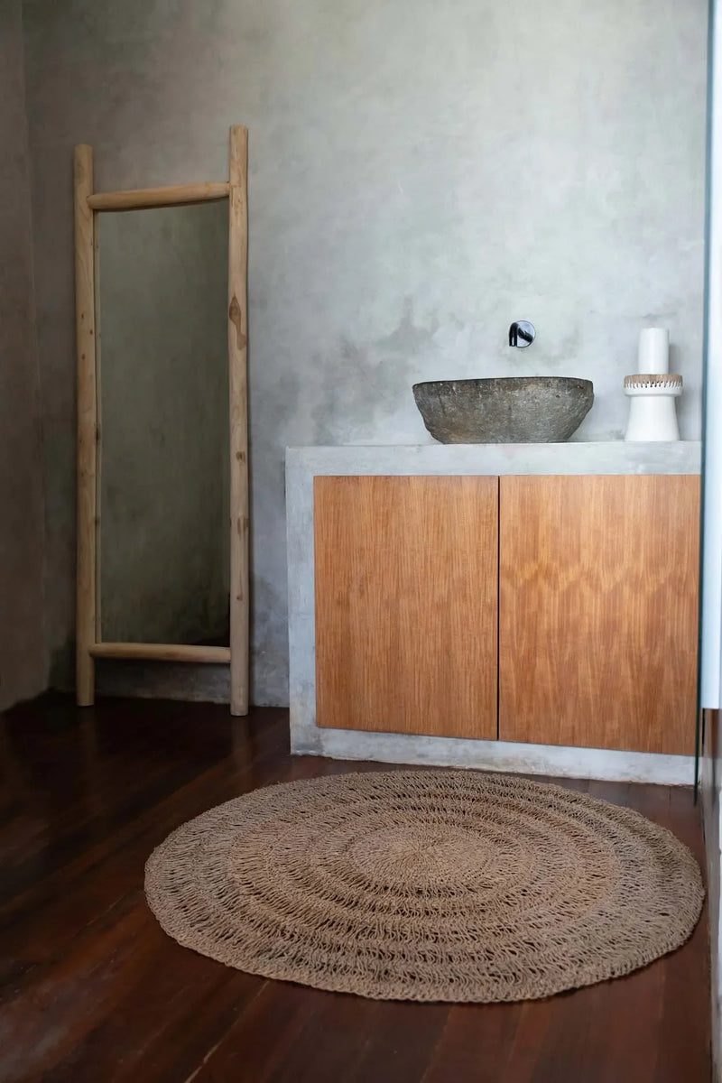 Miroir sur pied en teck naturel 170 cm pour chambre