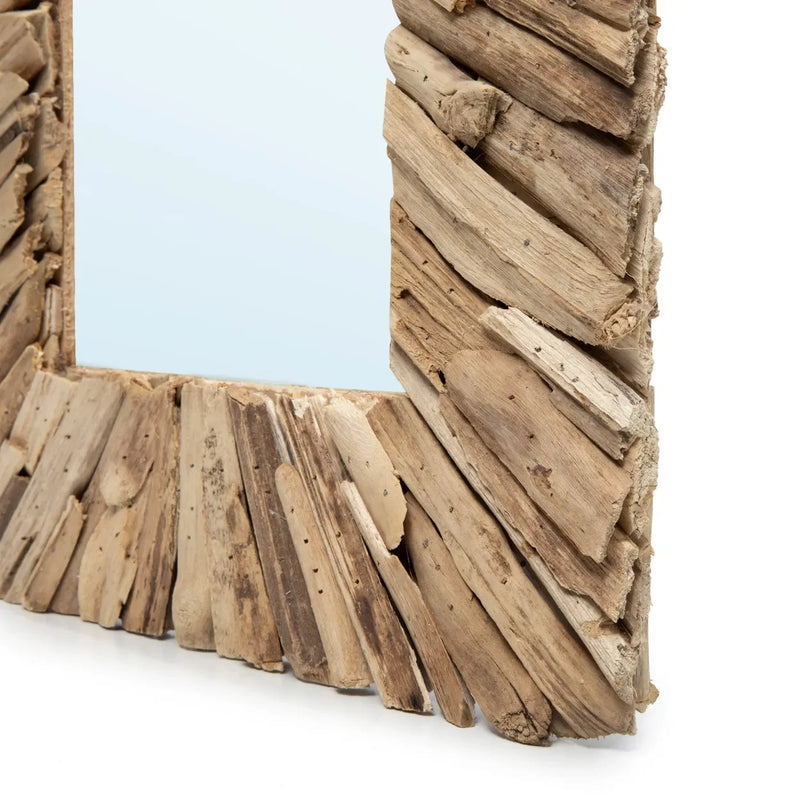 Miroir rectangulaire en bois flotté naturel 60x41 cm