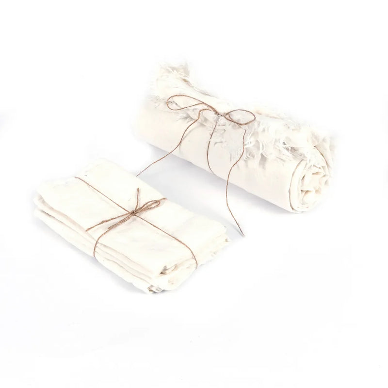 Nappe en lin blanc 150x200 cm