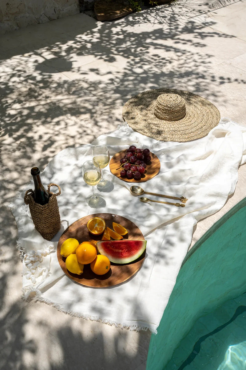 Nappe en lin blanc 150x200 cm