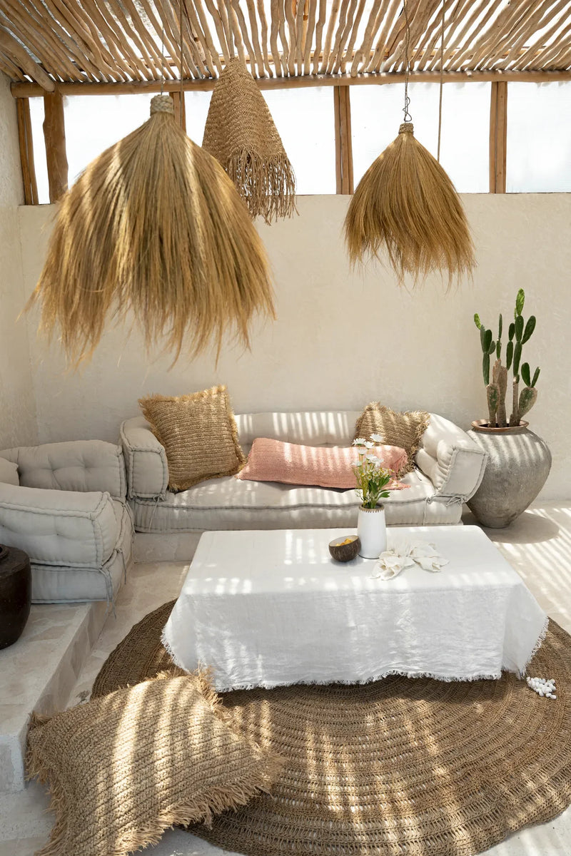 Nappe en lin blanc 150x200 cm