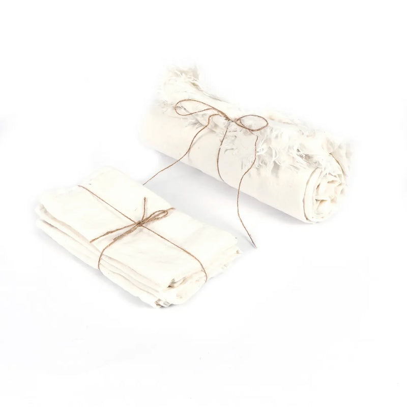 Nappe en lin blanc 150x250 cm pour table à manger