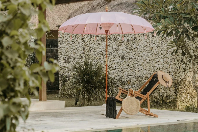 Parasol rose poudré 180 cm