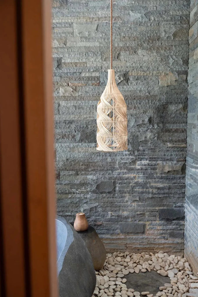 Pendentif en forme de bouteille tissé Gareffa Naturel L pour décoration intérieure