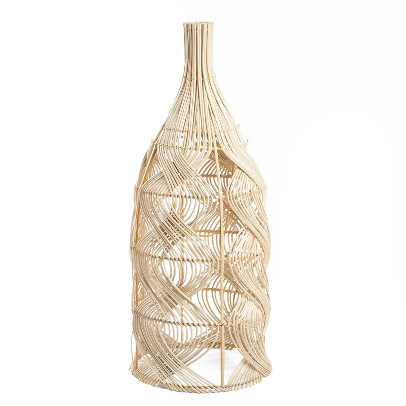 Lampe de sol en rotin tressé Le Pendentif Garaffa Naturel L