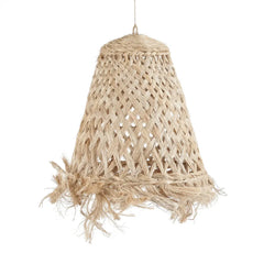 Suspension en abaca tressé avec franges pour une ambiance naturelle et chaleureuse