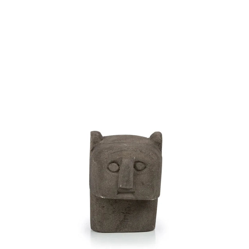 Sculpture stylisée de tête d’animal grise pour La Pierre de Sumba #18