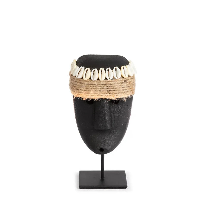 Masque tribal noir avec coquillage et déguisement en corde pour La Pierre de Sumba #35