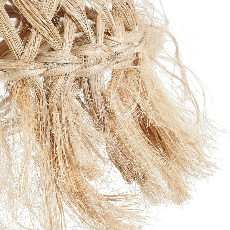 Frange en jute tressée pour suspension en abaca forme méduse naturelle 43 cm
