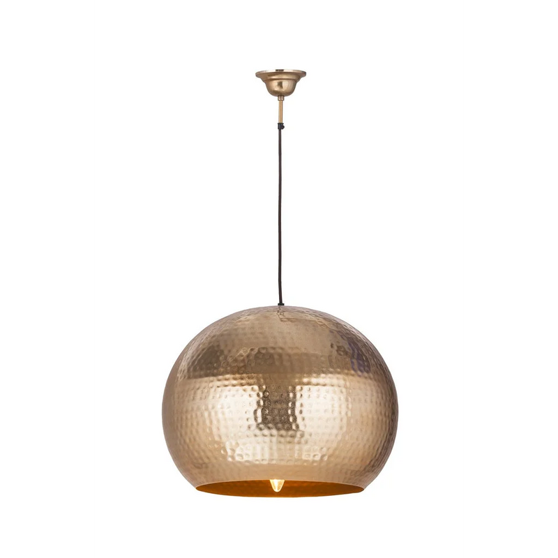 Suspension dôme en métal martelé doré brillant – Ø47 cm