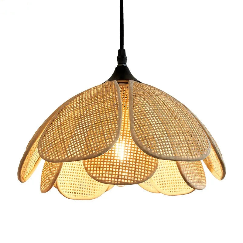 Suspension rotin fleur