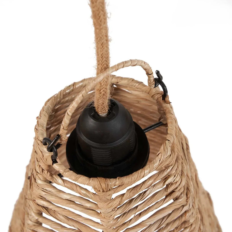 Suspension en rotin naturel 20 cm avec luminaire en pendentif tissé minimaliste