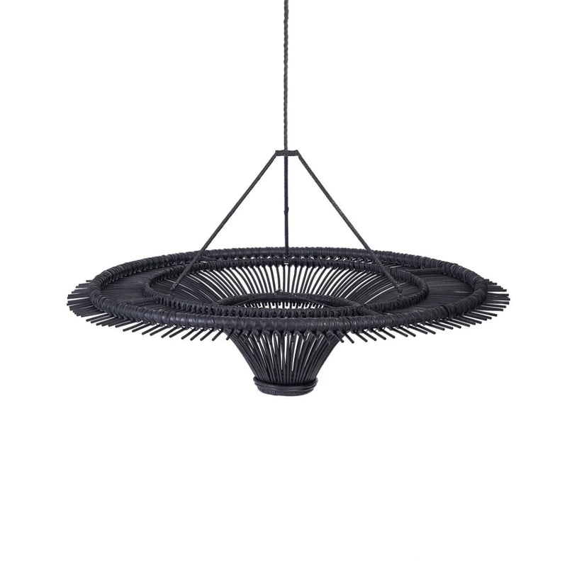 Suspension rotin noir - Ø60 cm