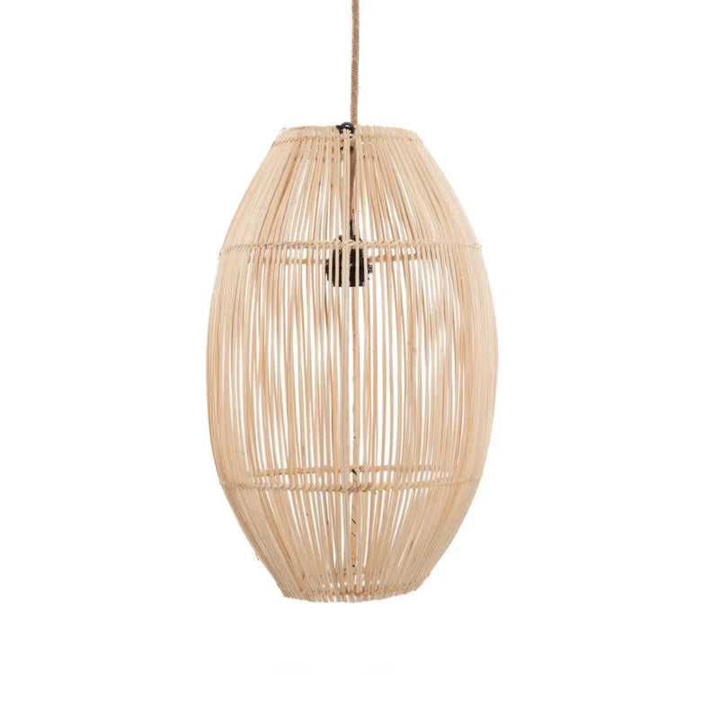 Suspension en rotin tressé ovale – Naturel – H48 cm