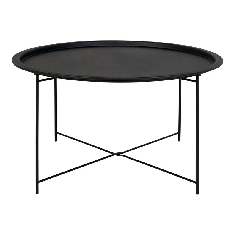 Table basse ronde en acier noir Ø75 cm