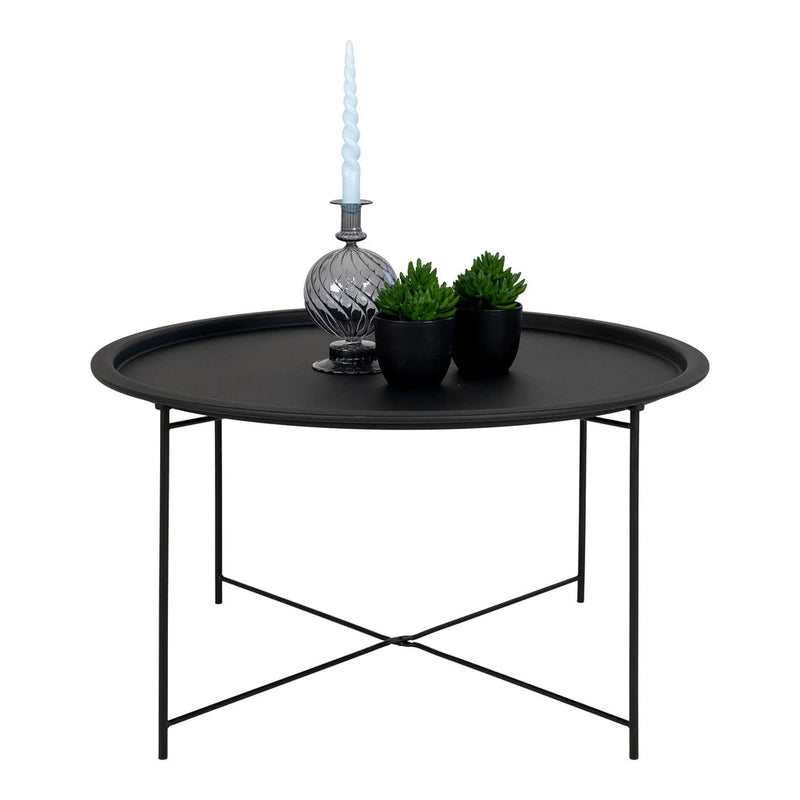 Table basse ronde en acier noir Ø75 cm