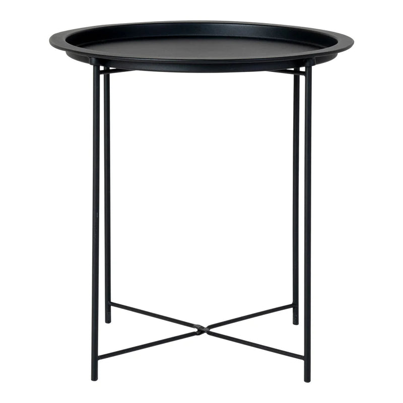 Table d’appoint en acier noir rond Ø47 cm