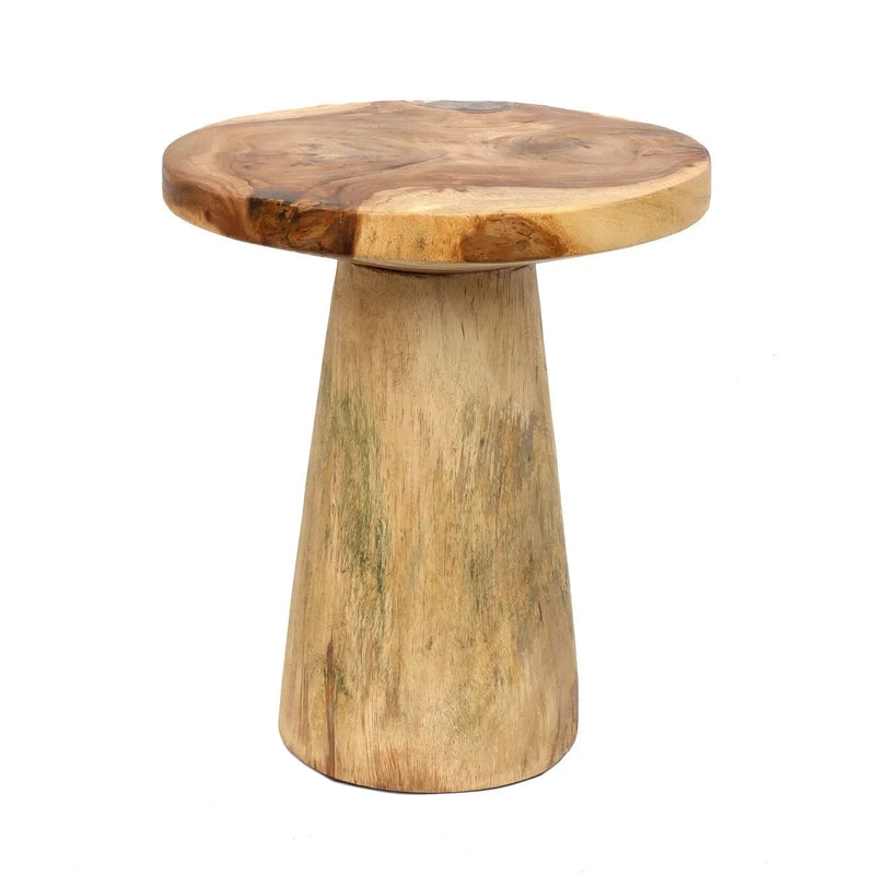 Table d’appoint conique en bois de munggur – Naturel – Ø50xH57 cm